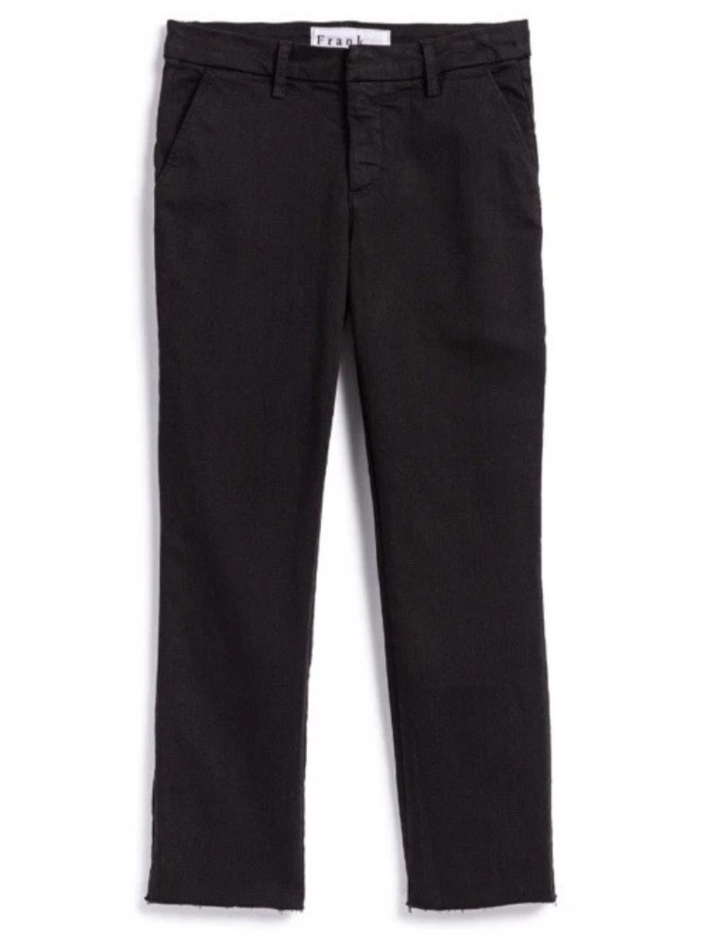 Frank & Eileen Black Wicklow Pant The Italian Chino Raw Hem Size 8